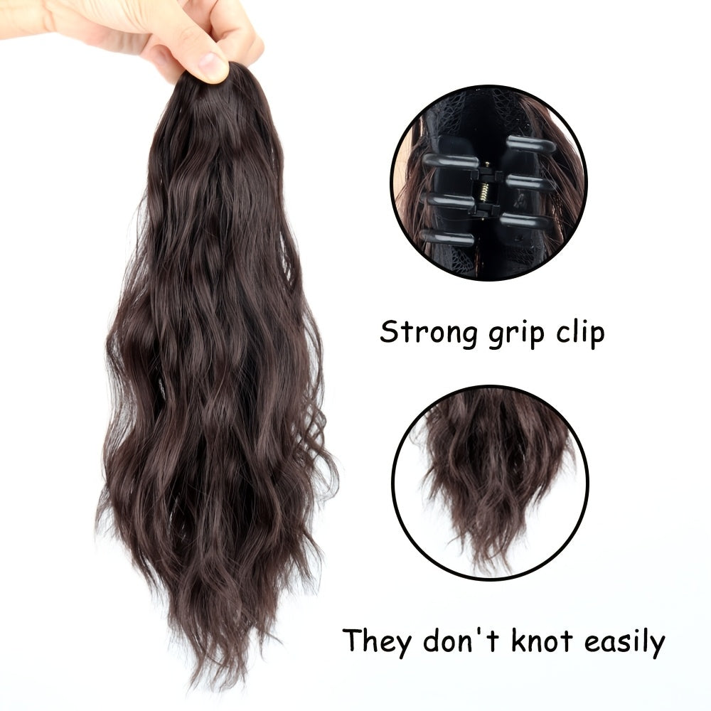 Women'S Curly Wave Ponytail Clip-In Hair Extension, High Temperature Fiber, Easy to Wear, Volumizing, Daily Use, Basic Style
