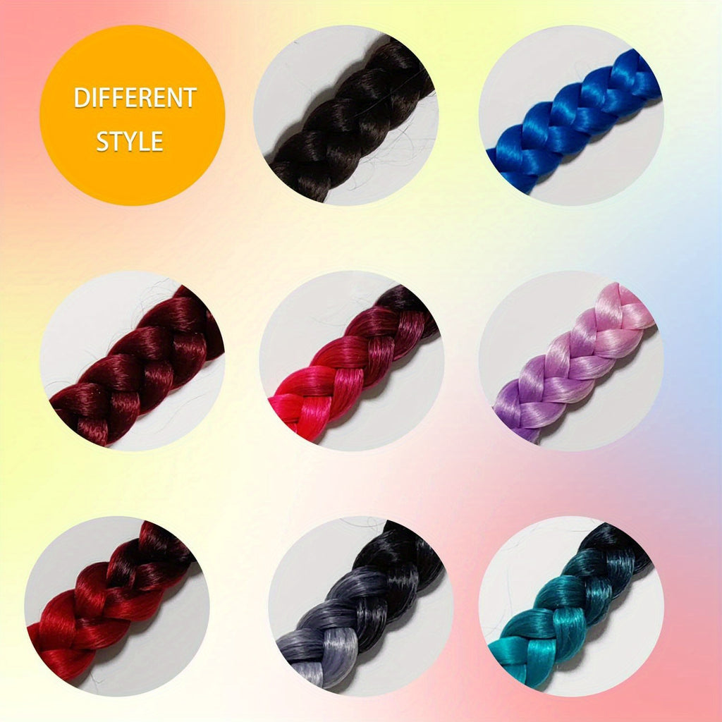 2PC 76.2 cm Long Braided Ponytail Extension - Soft, Natural-Looking, DIY Wrap Around Hair Piece with Hair Tie - Straight, Synthetic Hair for Women and Girls