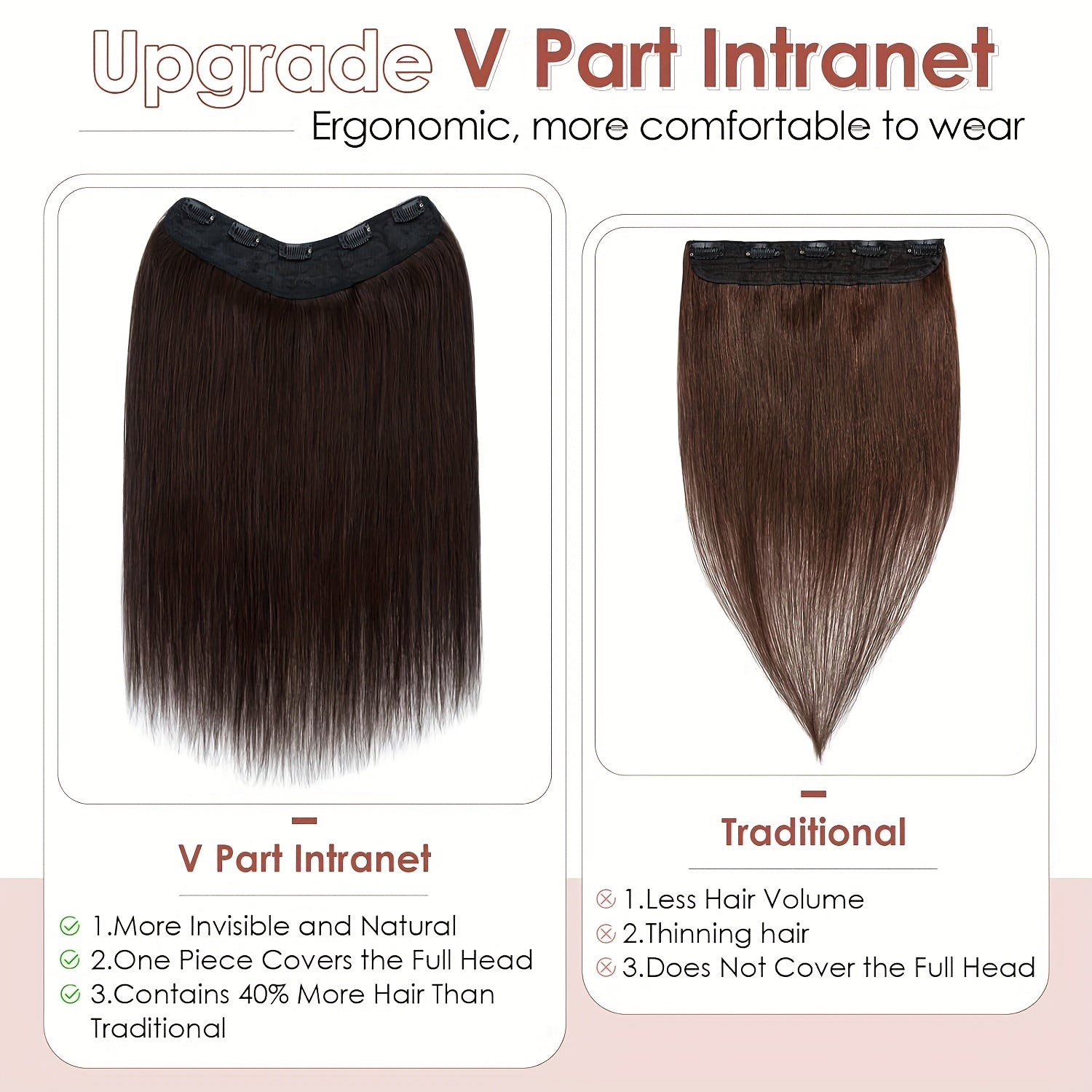 V Shape Clip Hair Extensions Human Hair 30.48-55.88 cm Ombre Sandy Blonde to Caramel Blonde Highlight One Hairpiece Clip In Hair Extension Human Hair with Seamless Weft Silky Straight for Women