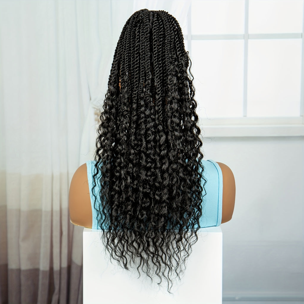 Elegant Synthetic Braided Ponytail Extension for Women - Versatile Hair Accessory, Suitable for All Skin Tones