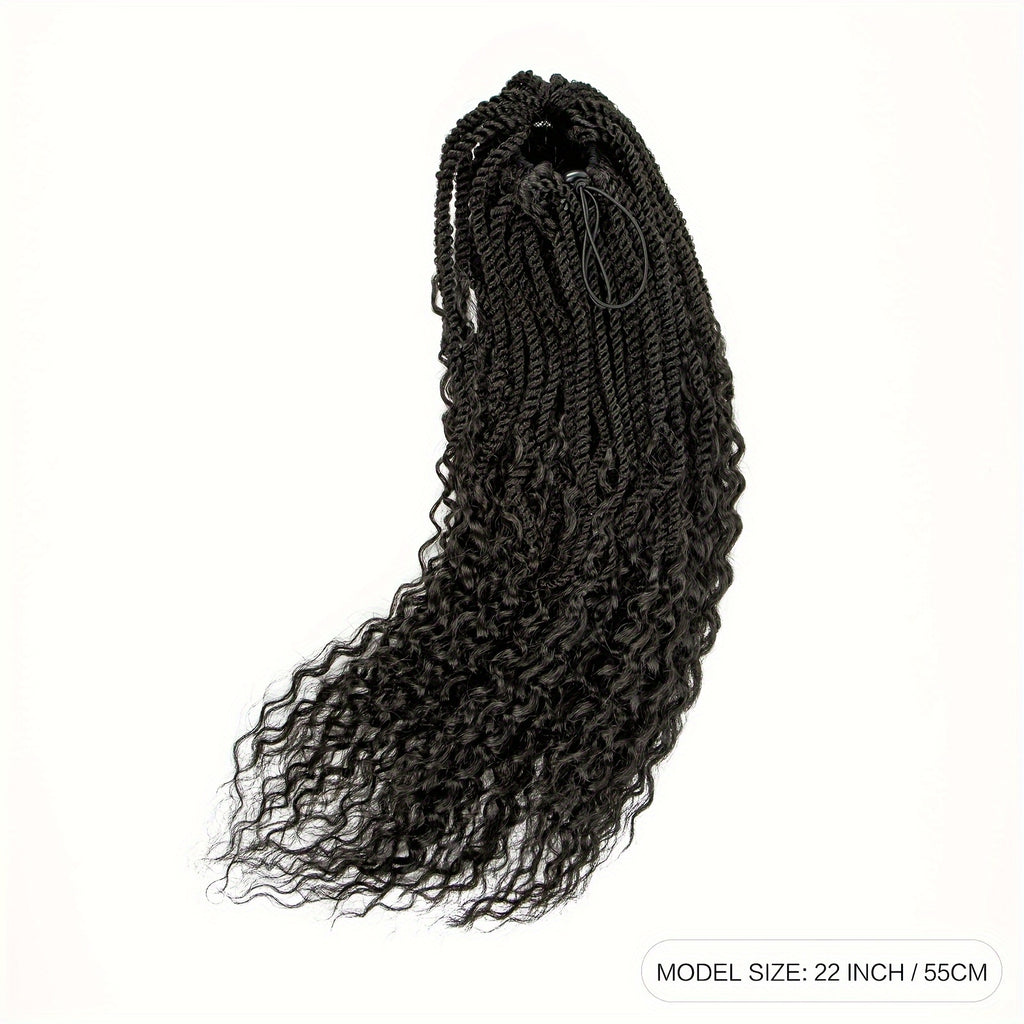 Elegant Synthetic Braided Ponytail Extension for Women - Versatile Hair Accessory, Suitable for All Skin Tones