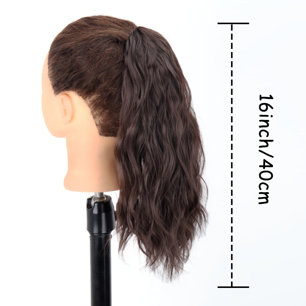Women'S Curly Wave Ponytail Clip-In Hair Extension, High Temperature Fiber, Easy to Wear, Volumizing, Daily Use, Basic Style