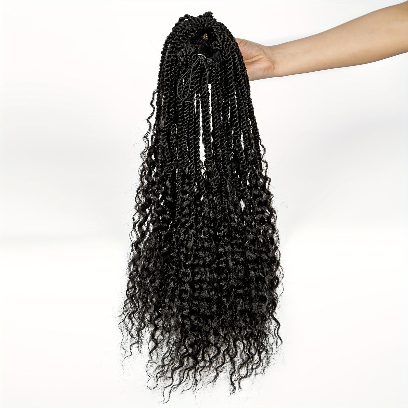 Elegant Synthetic Braided Ponytail Extension for Women - Versatile Hair Accessory, Suitable for All Skin Tones