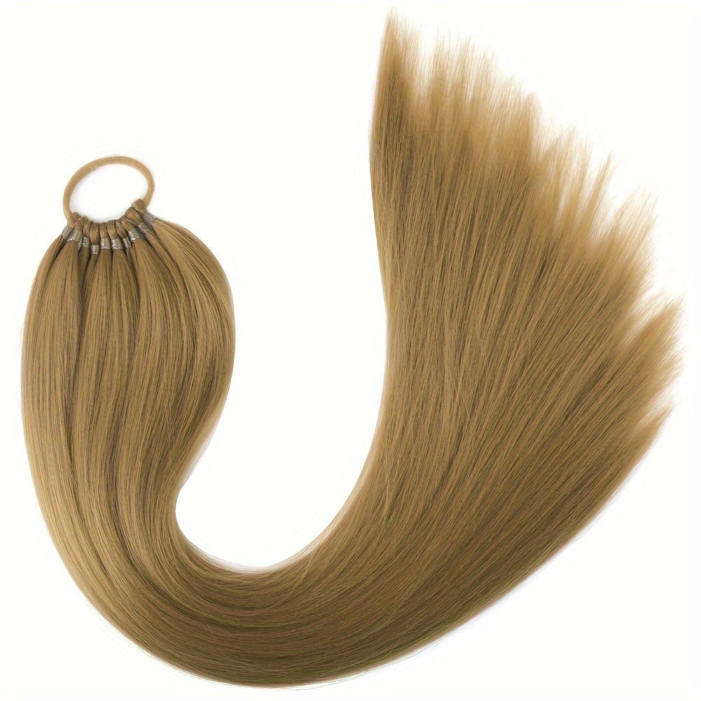 Saisity Yaki Straight 60.96 cm Synthetic Ponytail Extension with Hair Tie for Women - Perfect for Daily Party and Festive Occasions