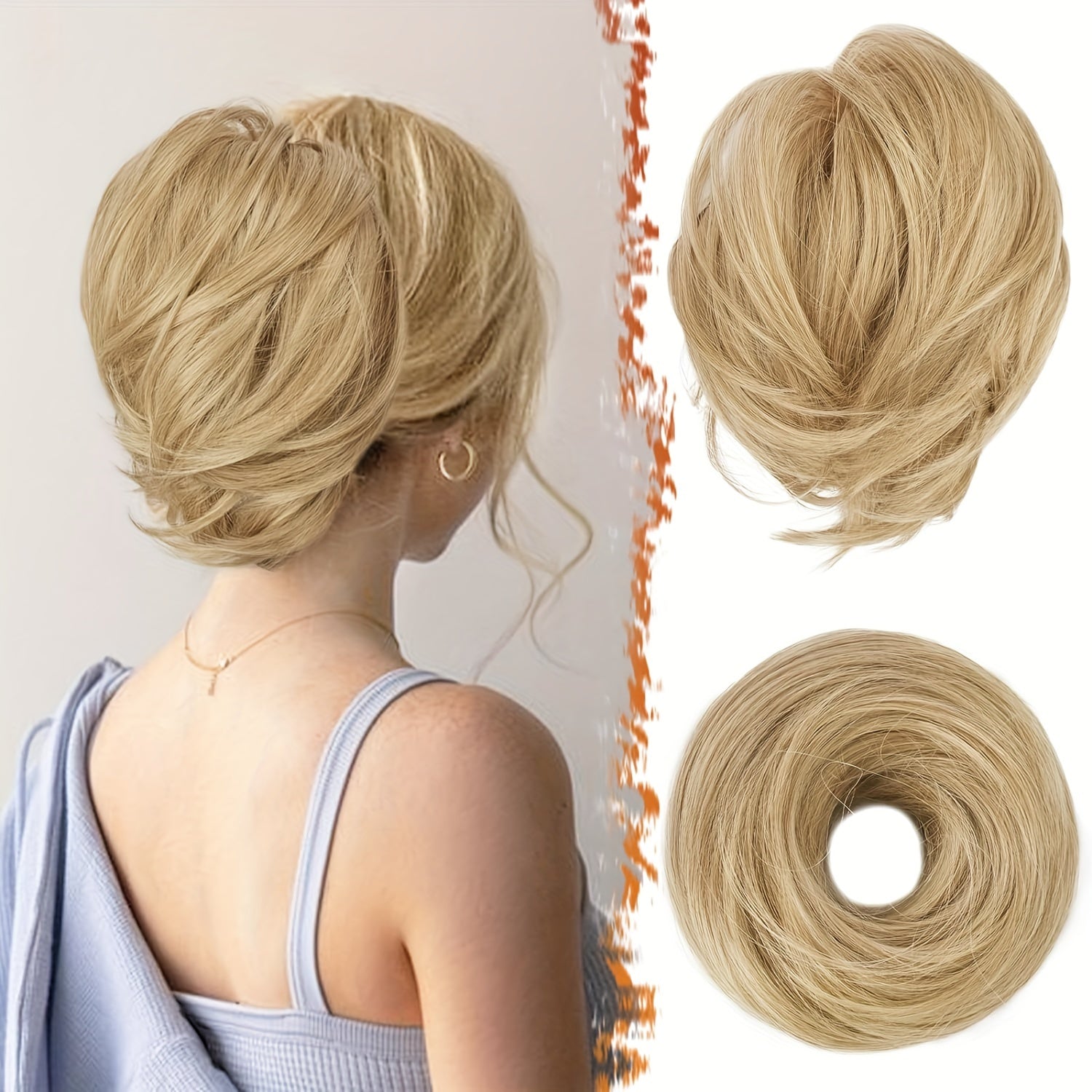 [BARSDAR Hair Bun Extension] BARSDAR Straight Synthetic Hair Bun Ponytail Extension | Fully Short Ponytail Bun Extensions | Elastic Scrunchie Hair Accessories For Women