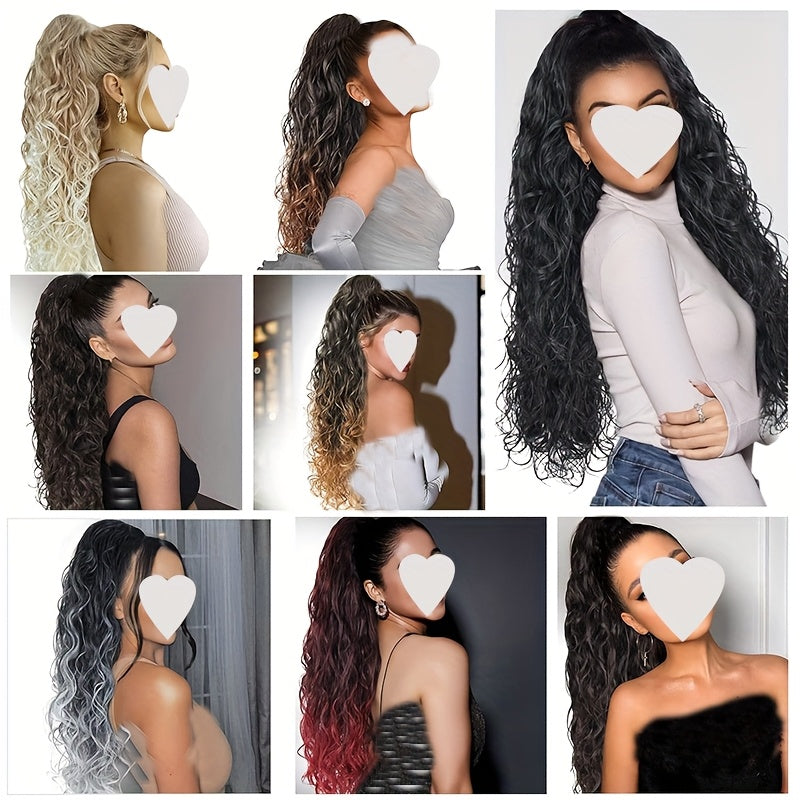 60.96cm Ponytail Extensions Claw Long Thick Wavy Curly Claw Clip In Pony Tails Hairpiece Soft Natural Looking Synthetic Hairpiece For Women