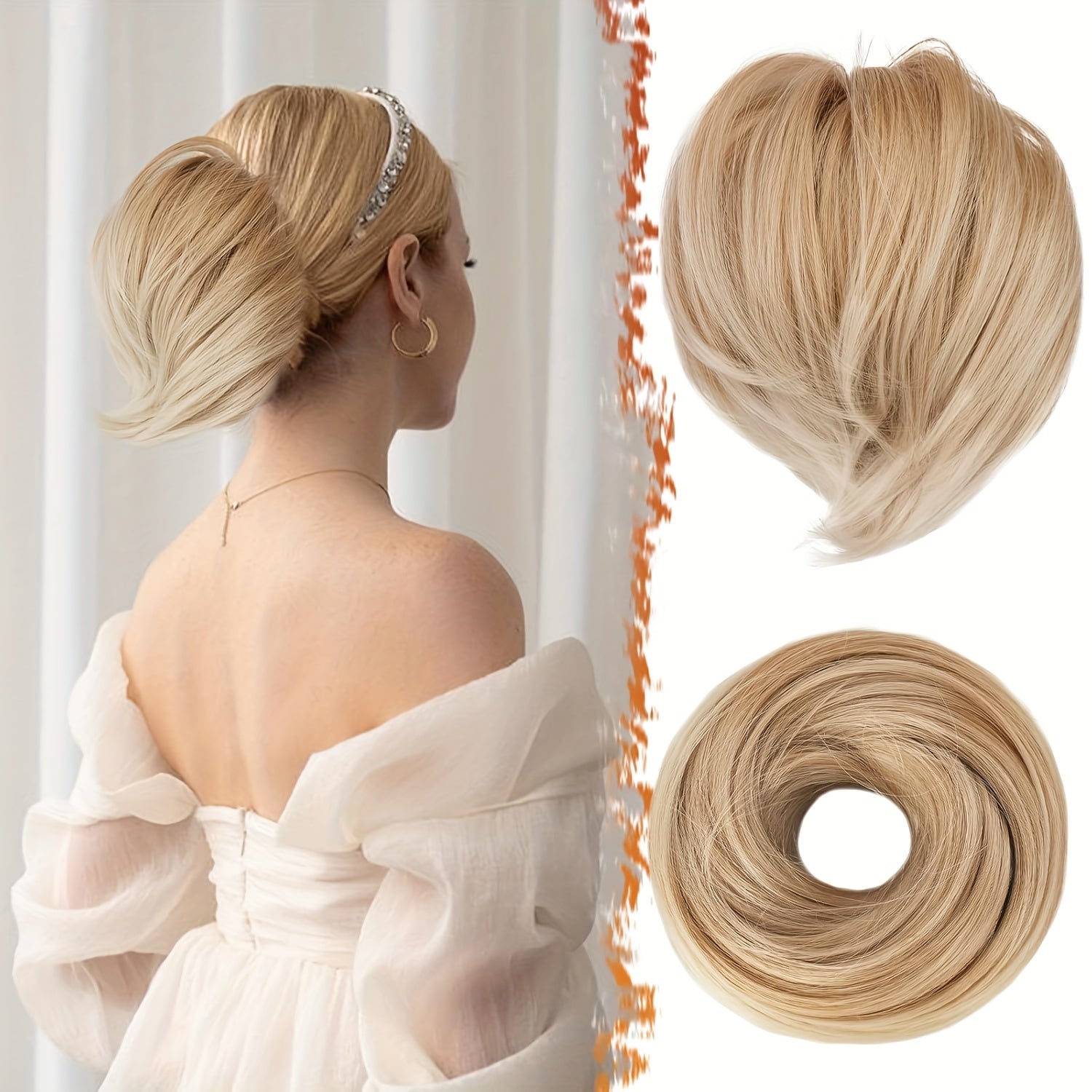 [BARSDAR Hair Bun Extension] BARSDAR Straight Synthetic Hair Bun Ponytail Extension | Fully Short Ponytail Bun Extensions | Elastic Scrunchie Hair Accessories For Women