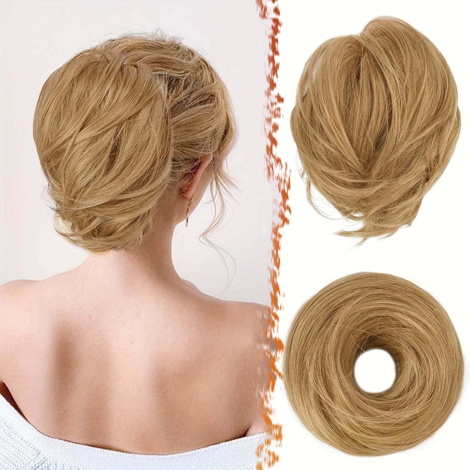 [BARSDAR Hair Bun Extension] BARSDAR Straight Synthetic Hair Bun Ponytail Extension | Fully Short Ponytail Bun Extensions | Elastic Scrunchie Hair Accessories For Women