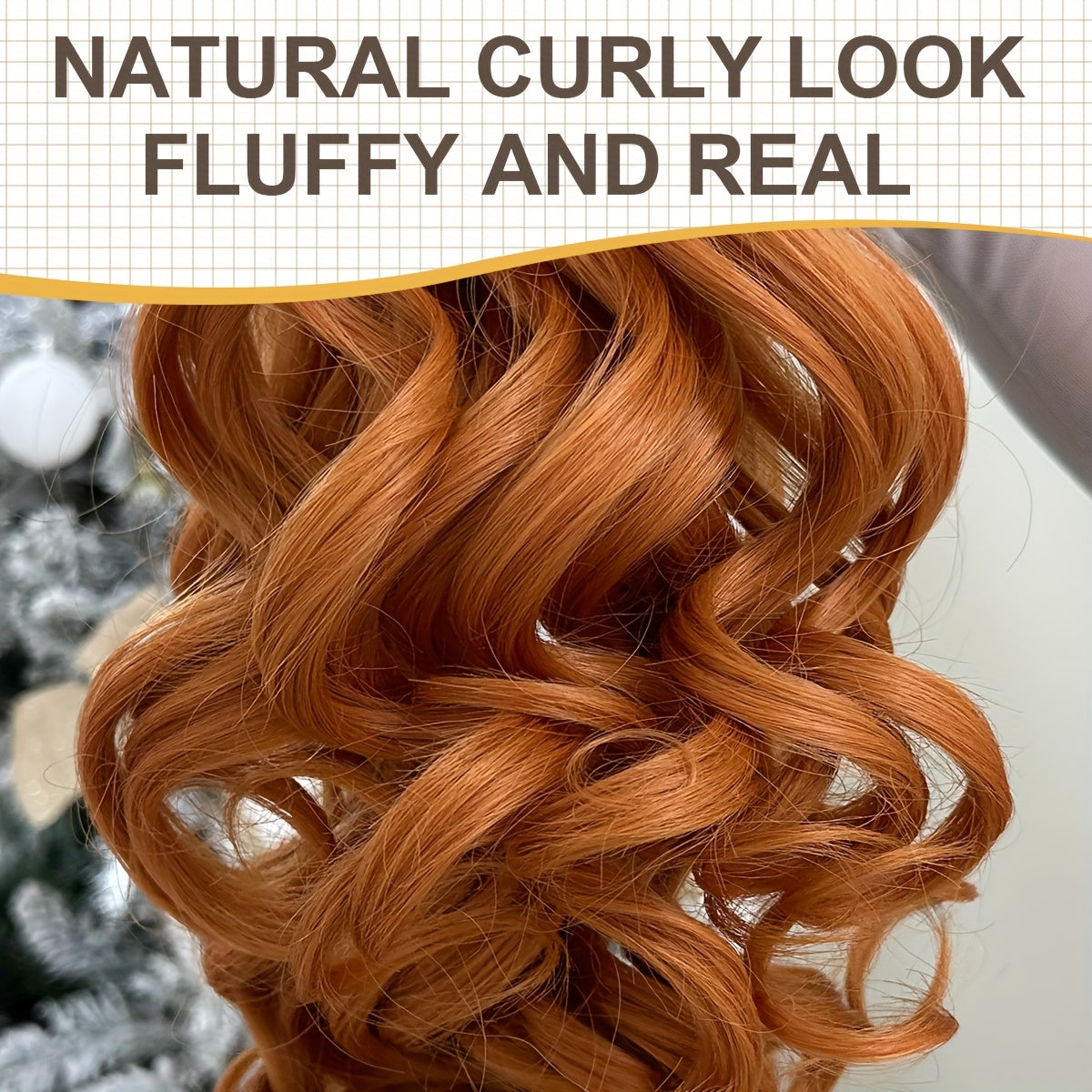 Claw Ponytail Extension Hair Light Brown 55.88 cm Long Water Wave Heat Resistant Fiber Synthetic Ponytail Hairpiece for Girl Women Party Daily Used