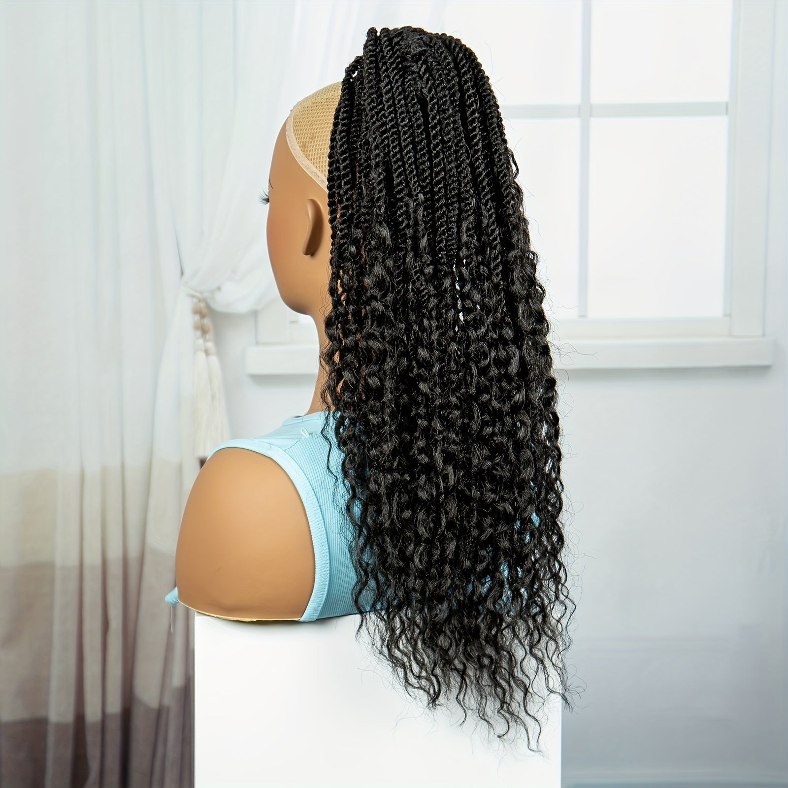 Elegant Synthetic Braided Ponytail Extension for Women - Versatile Hair Accessory, Suitable for All Skin Tones
