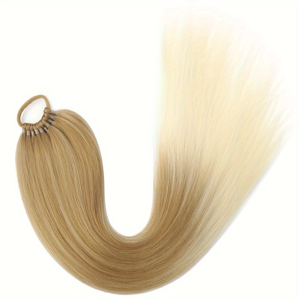 Saisity Yaki Straight 60.96 cm Synthetic Ponytail Extension with Hair Tie for Women - Perfect for Daily Party and Festive Occasions