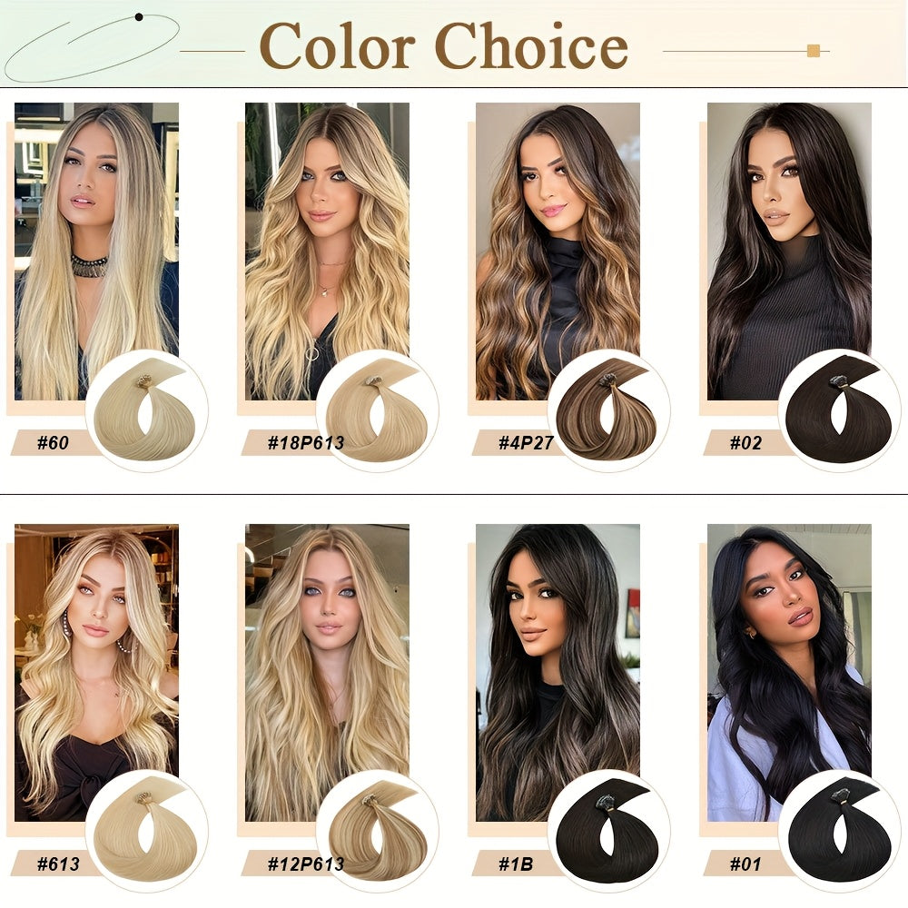 50 Strands Nano Ring Beads 100% Remy Human Hair Extensions 50G/Pack Thick Natural Smooth Remy Hair Full Head Balayage Highlight Blonde Any Color Halloween