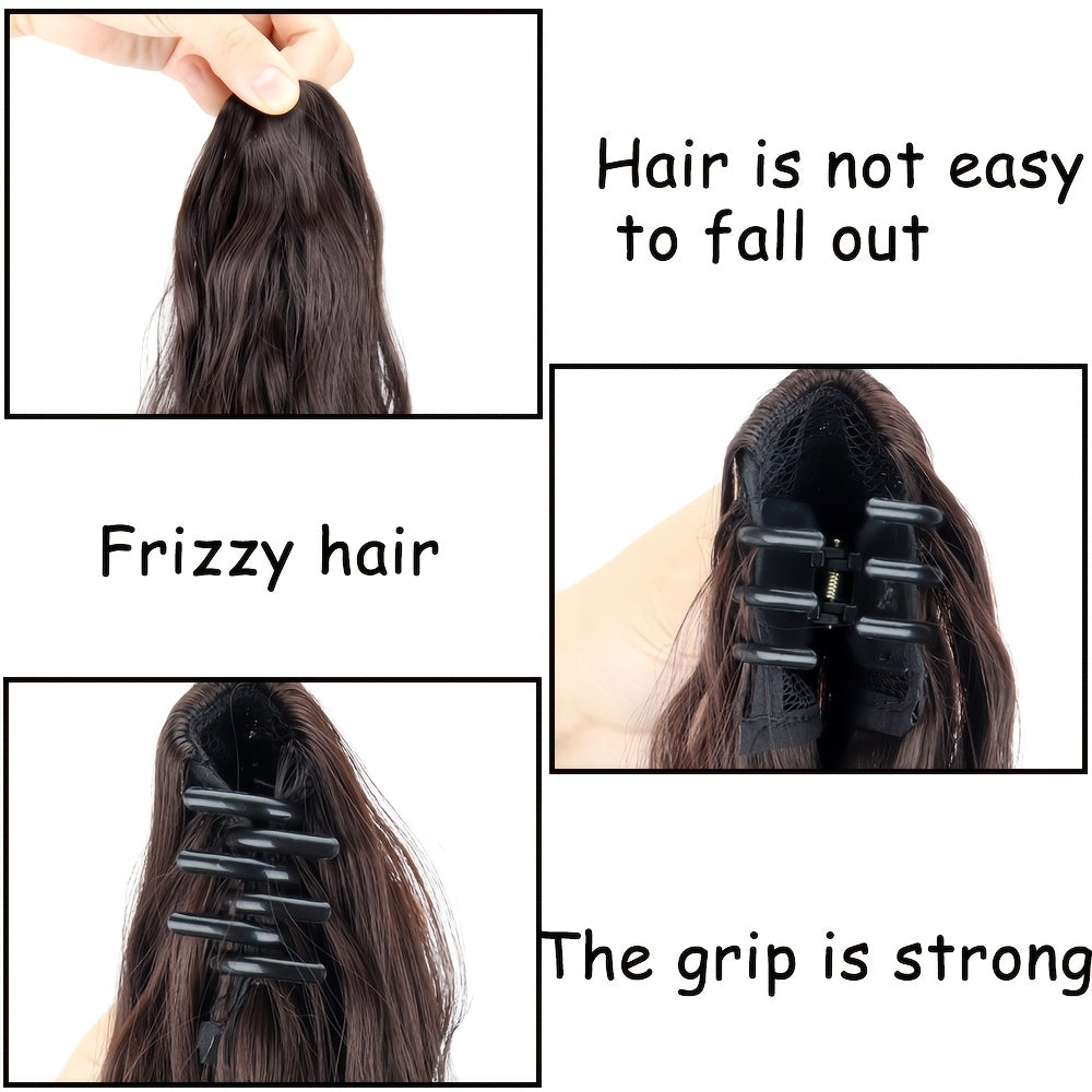 Women'S Curly Wave Ponytail Clip-In Hair Extension, High Temperature Fiber, Easy to Wear, Volumizing, Daily Use, Basic Style