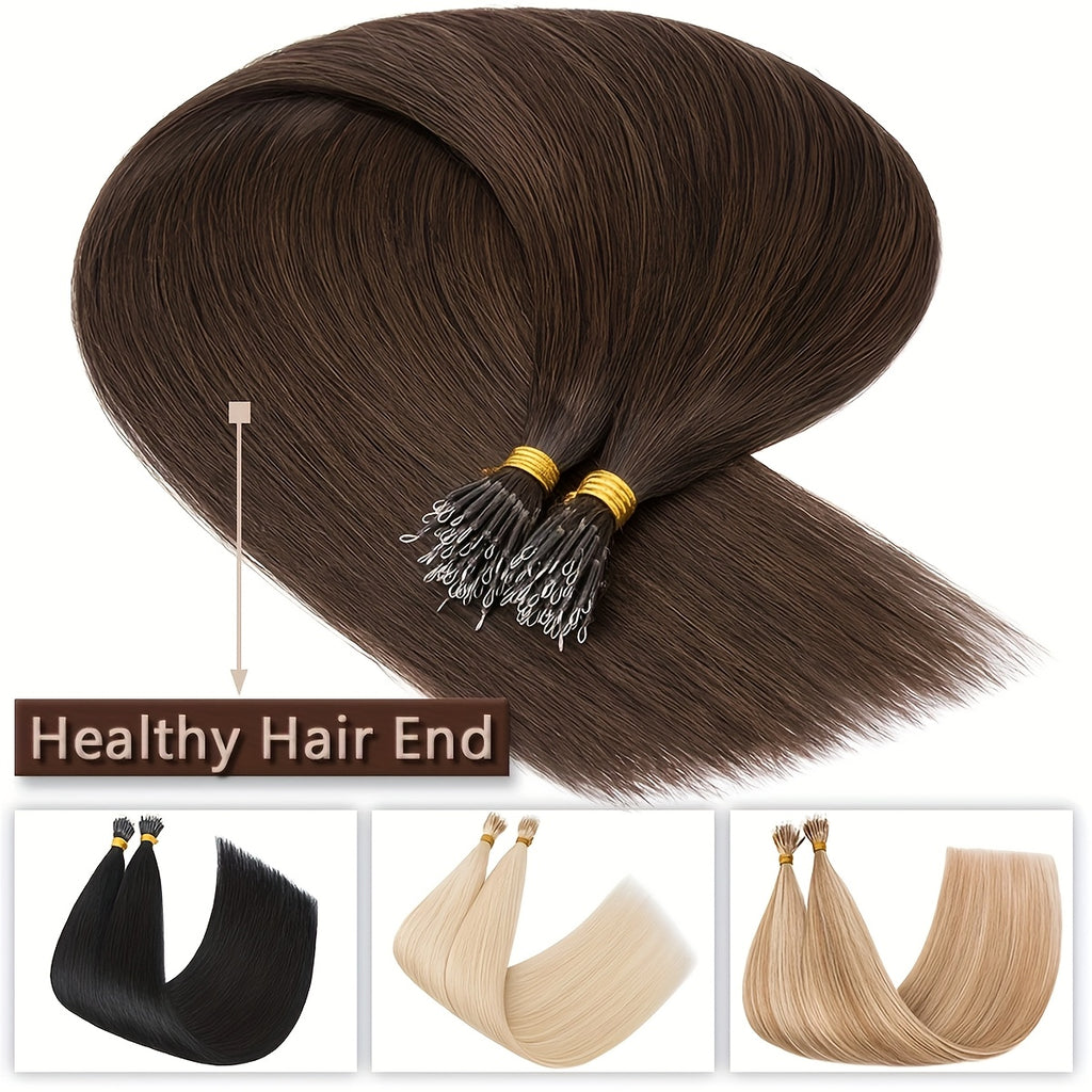 35g 50pcs Nano Rings Human Hair Extensions Micro Links Hair Nano Bead Prebonded Straight Blonde Hair 0.7g/strand