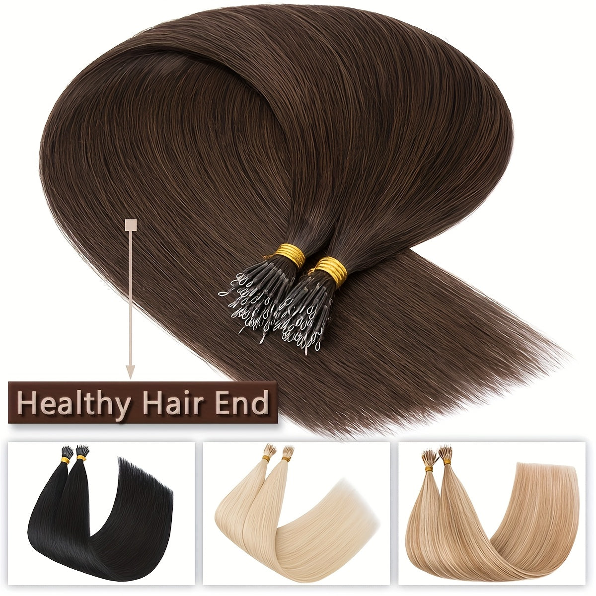 35g 50pcs Nano Rings Human Hair Extensions Micro Links Hair Nano Bead Prebonded Straight Blonde Hair 0.7g/strand