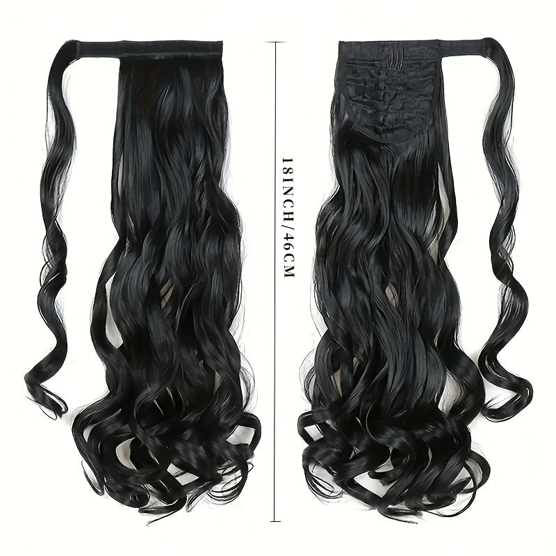 1pc Curly Wave Ponytail Extension, Synthetic Fiber Hairpiece for Women, Versatile Clip-in Ponytail Hairpiece for All Ethnicities, Ideal for Halloween, Christmas, and Daily Wear