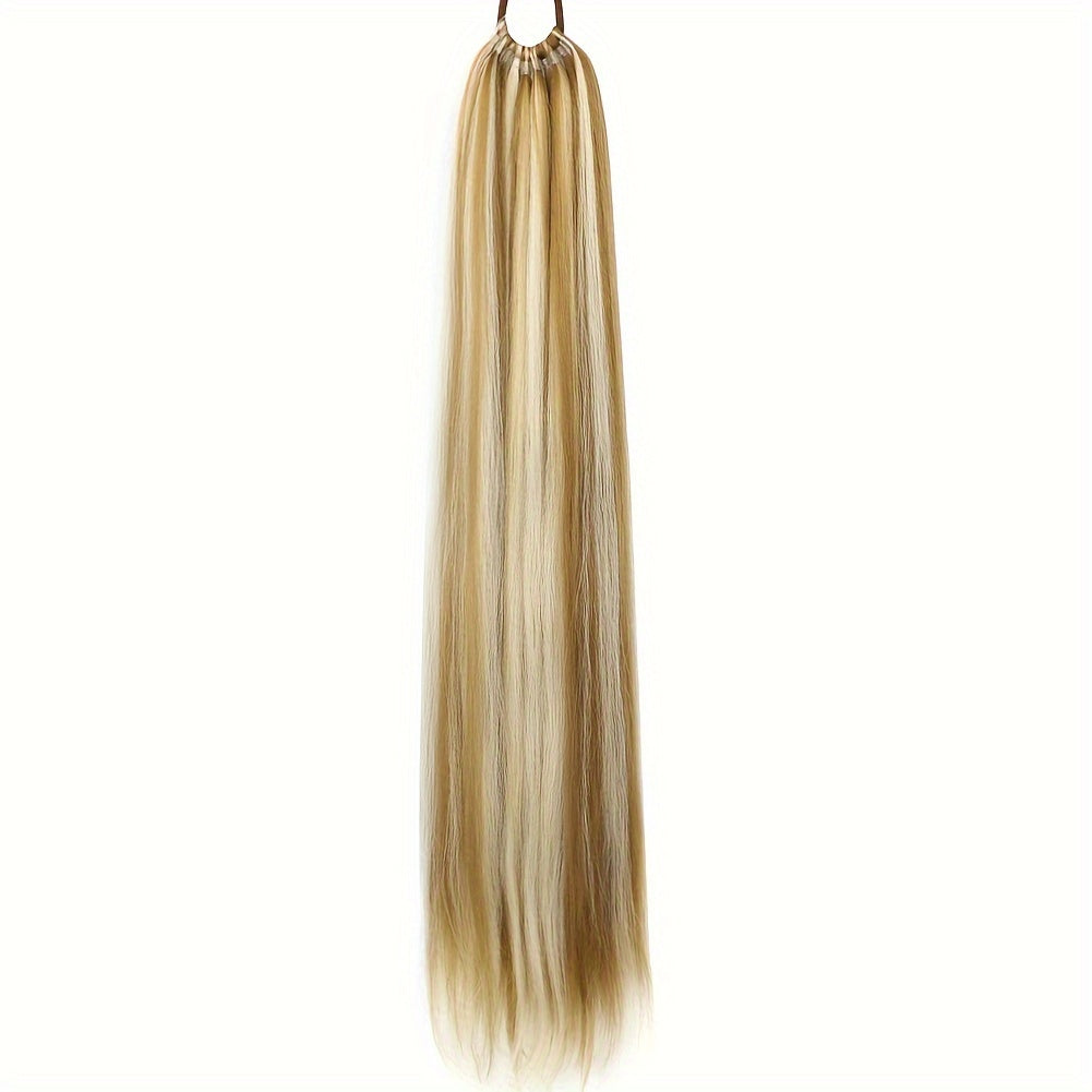 Saisity Yaki Straight 60.96 cm Synthetic Ponytail Extension with Hair Tie for Women - Perfect for Daily Party and Festive Occasions