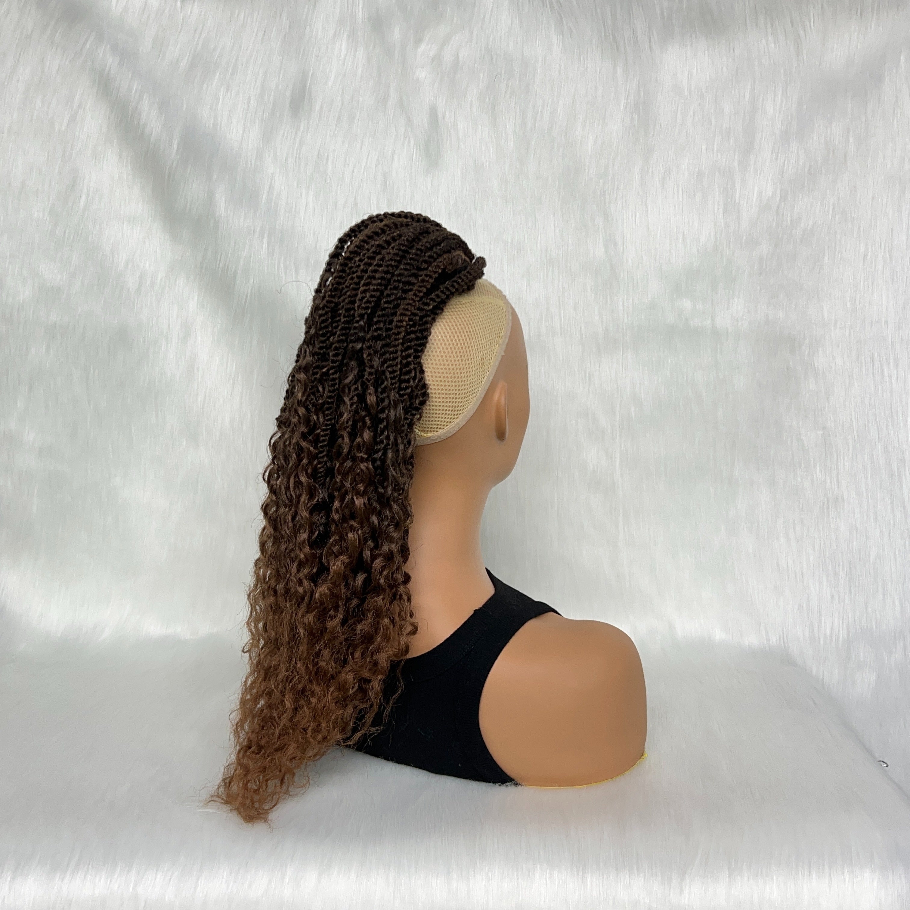 Elegant Synthetic Braided Ponytail Extension for Women - Versatile Hair Accessory, Suitable for All Skin Tones