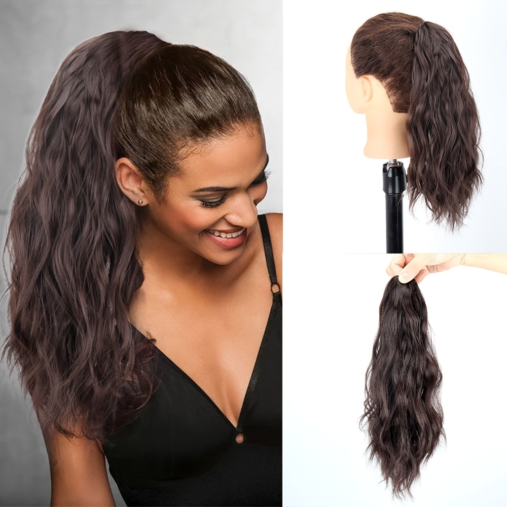 Women'S Curly Wave Ponytail Clip-In Hair Extension, High Temperature Fiber, Easy to Wear, Volumizing, Daily Use, Basic Style