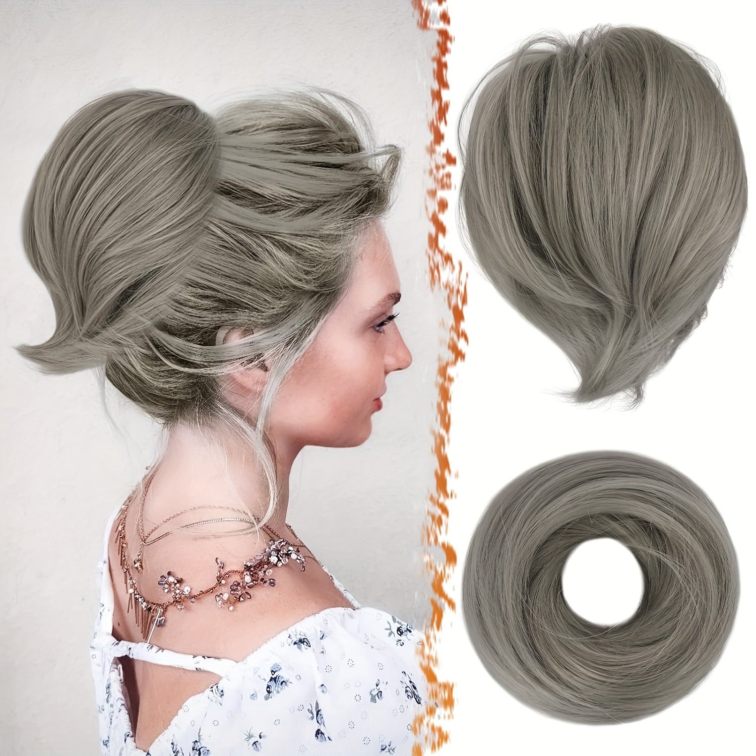 [BARSDAR Hair Bun Extension] BARSDAR Straight Synthetic Hair Bun Ponytail Extension | Fully Short Ponytail Bun Extensions | Elastic Scrunchie Hair Accessories For Women