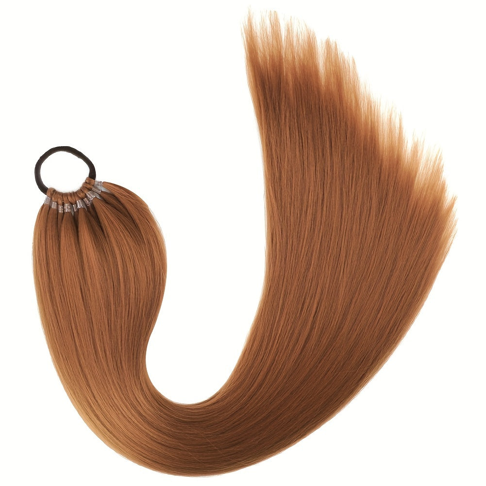 Saisity Yaki Straight 60.96 cm Synthetic Ponytail Extension with Hair Tie for Women - Perfect for Daily Party and Festive Occasions