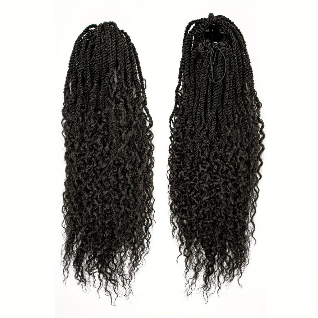 Elegant Synthetic Braided Ponytail Extension for Women - Versatile Hair Accessory, Suitable for All Skin Tones