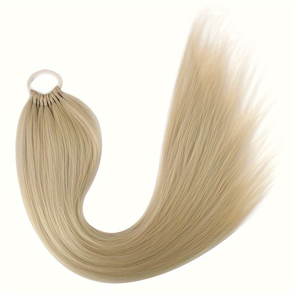 Saisity Yaki Straight 60.96 cm Synthetic Ponytail Extension with Hair Tie for Women - Perfect for Daily Party and Festive Occasions